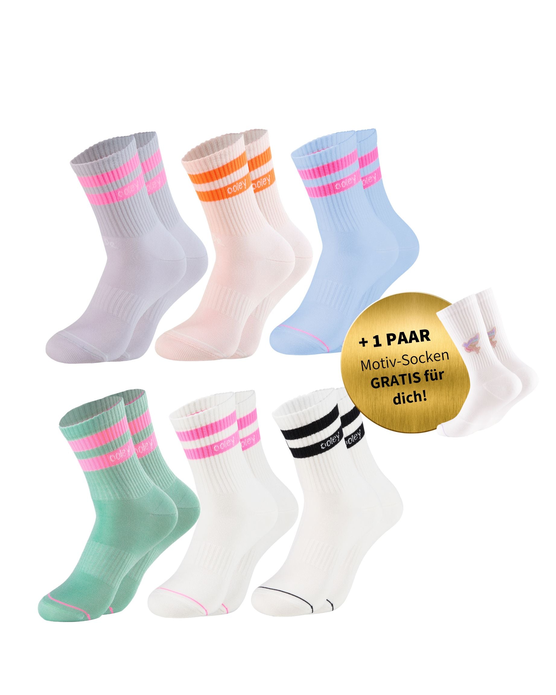 Oster Pastel Style Set | Mittelhoher Schaft | 6+1 GRATIS Paar
