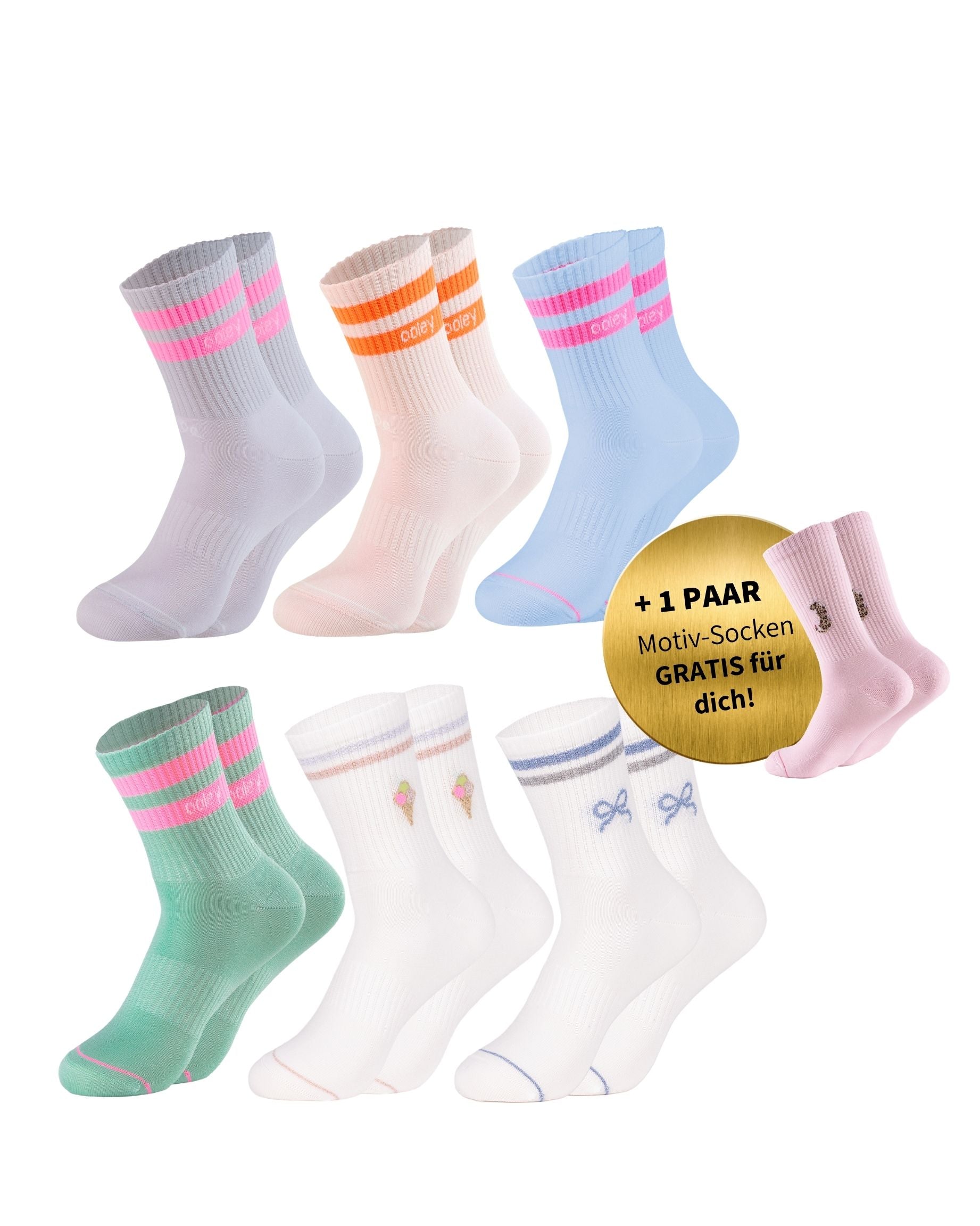 Pastel Style Set | Mittelhoher Schaft | 6+1 GRATIS Paar