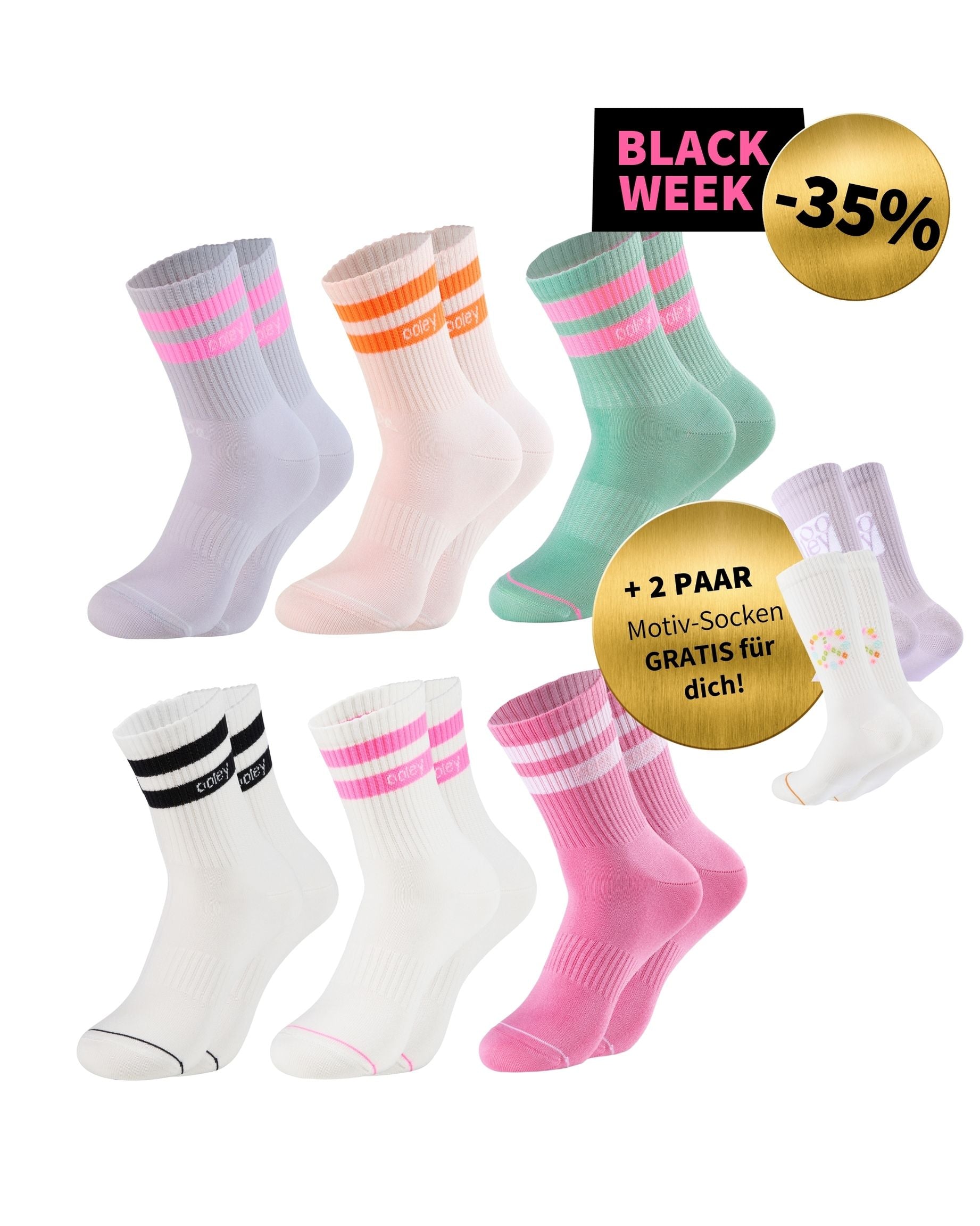 Pastel Style Set | Mittelhoher Schaft | 6+2 GRATIS Paar
