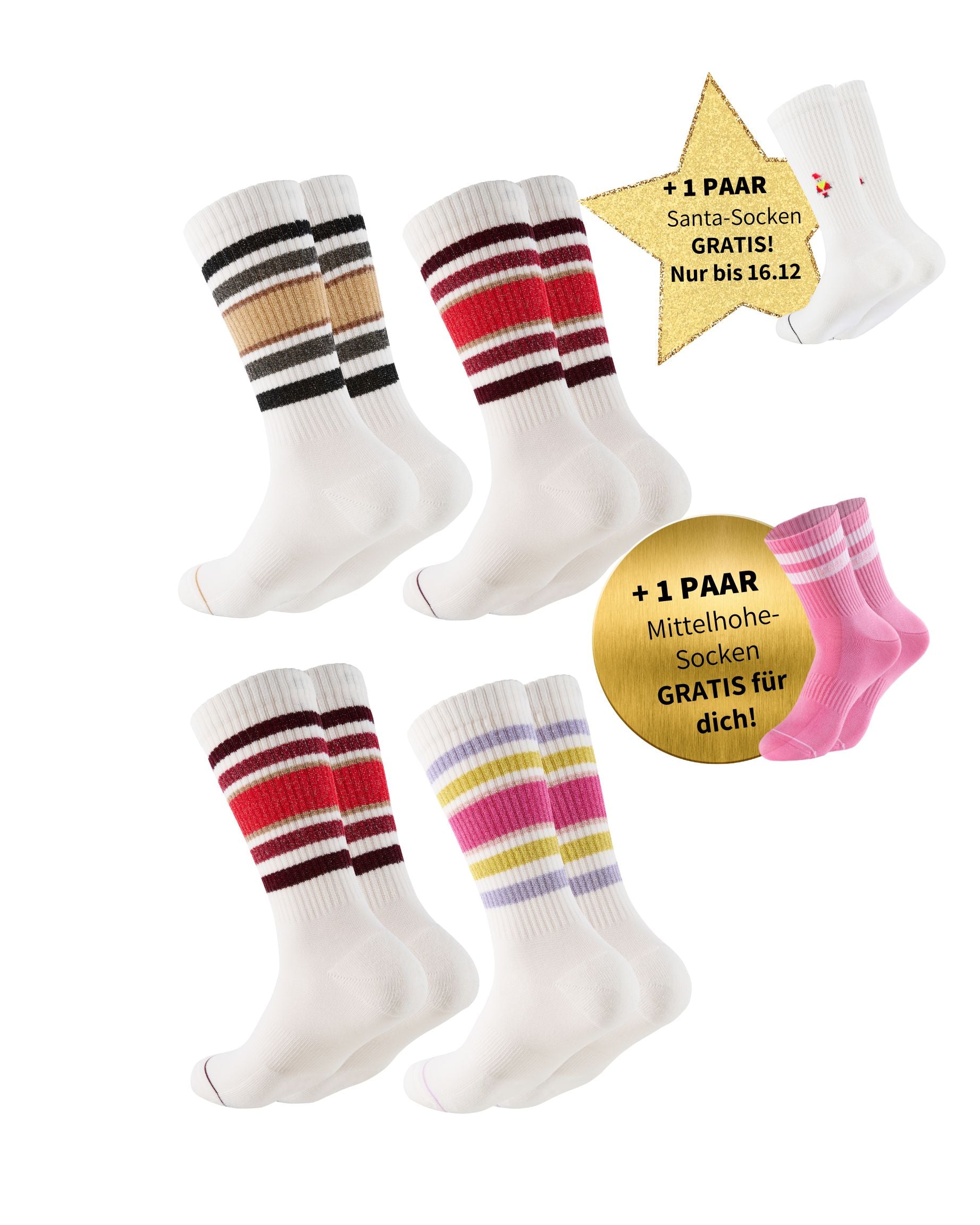 Sporty Glitter 4 Pack +1 GRATIS Paar