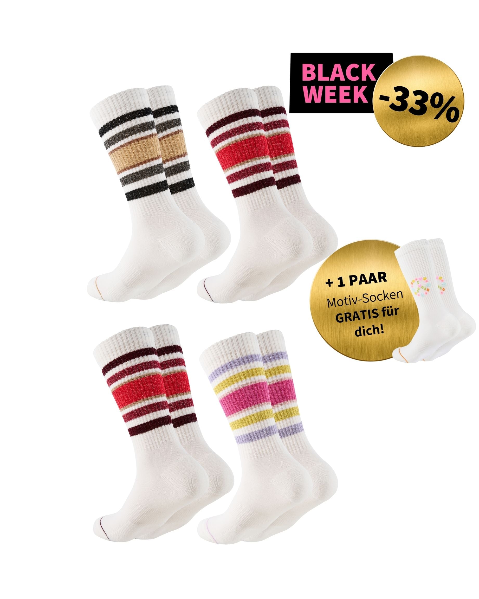 Sporty Glitter 4 Pack +1 GRATIS Paar