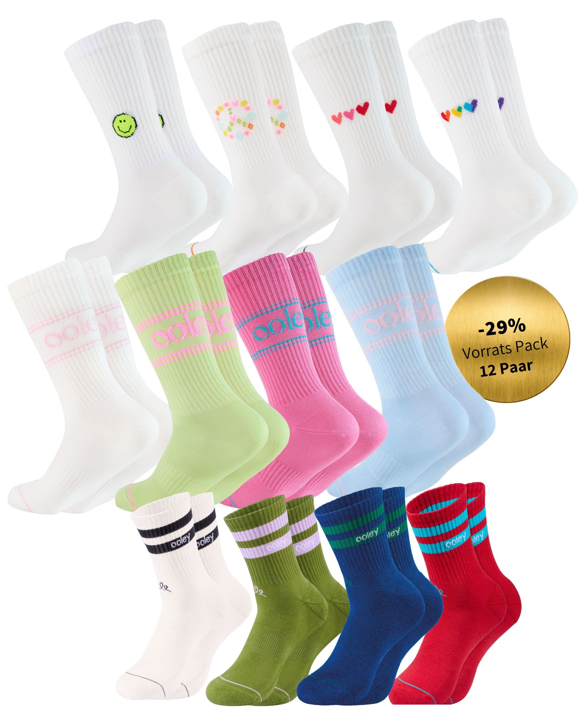 Vorrats Pack - Neue Sockenschublade 12 Paar