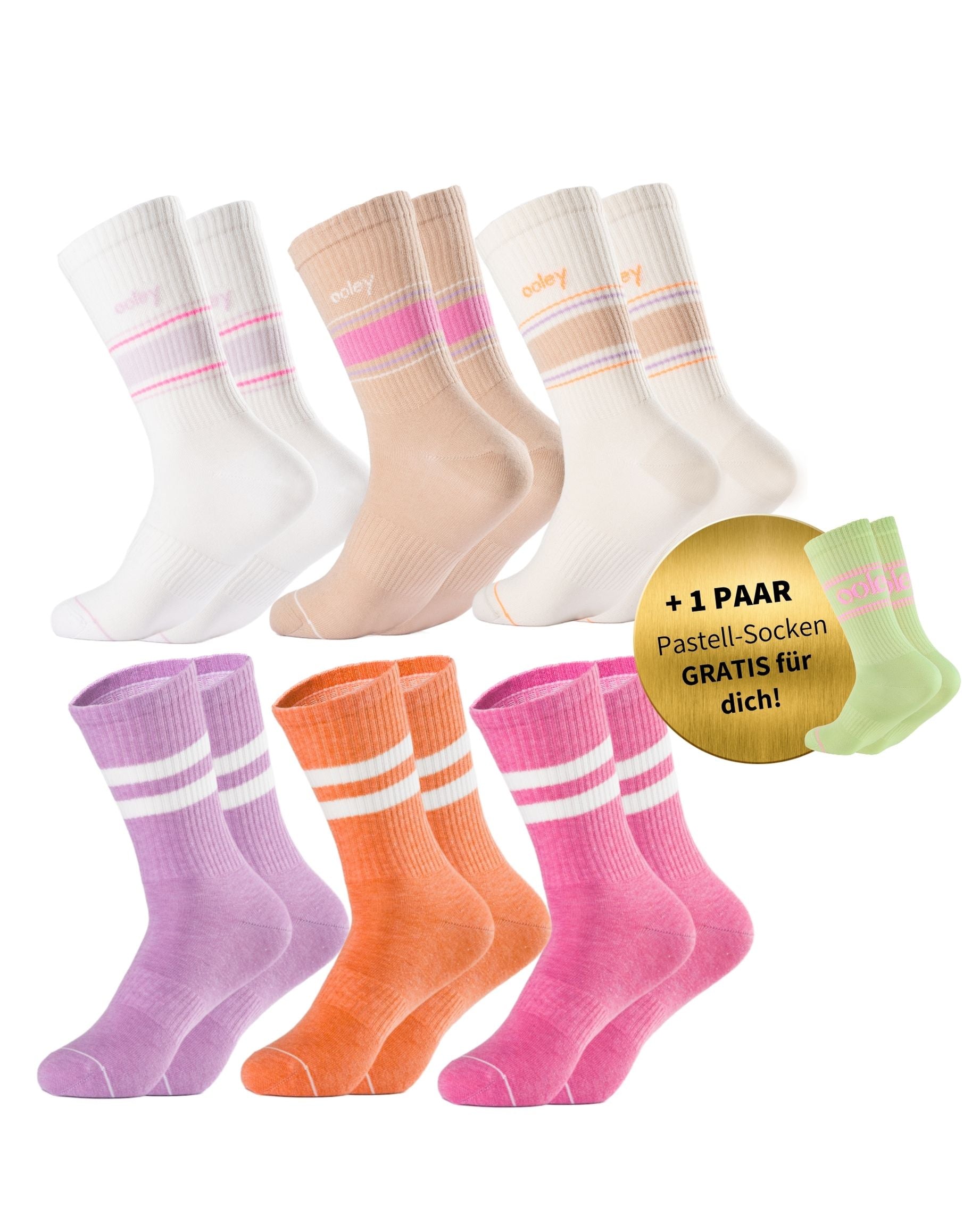 Pastel & Melange Late Summer Set | Klassische Länge | 6+1 GRATIS Paar