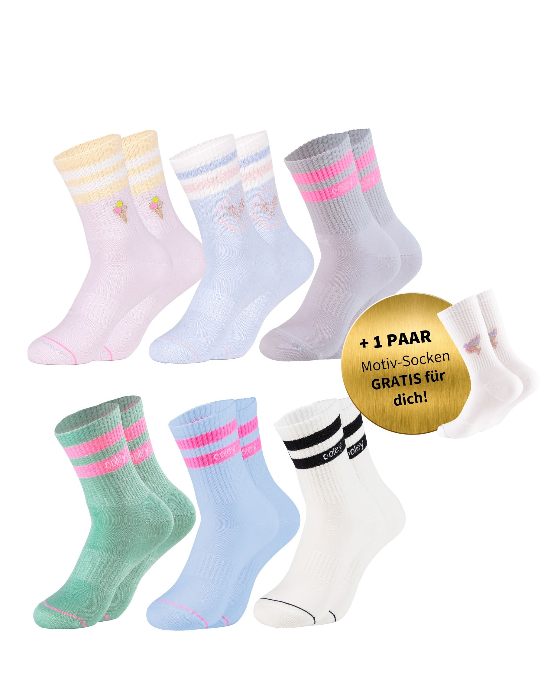 Pastel Style Set | Mittelhoher Schaft | 6+1 GRATIS Paar