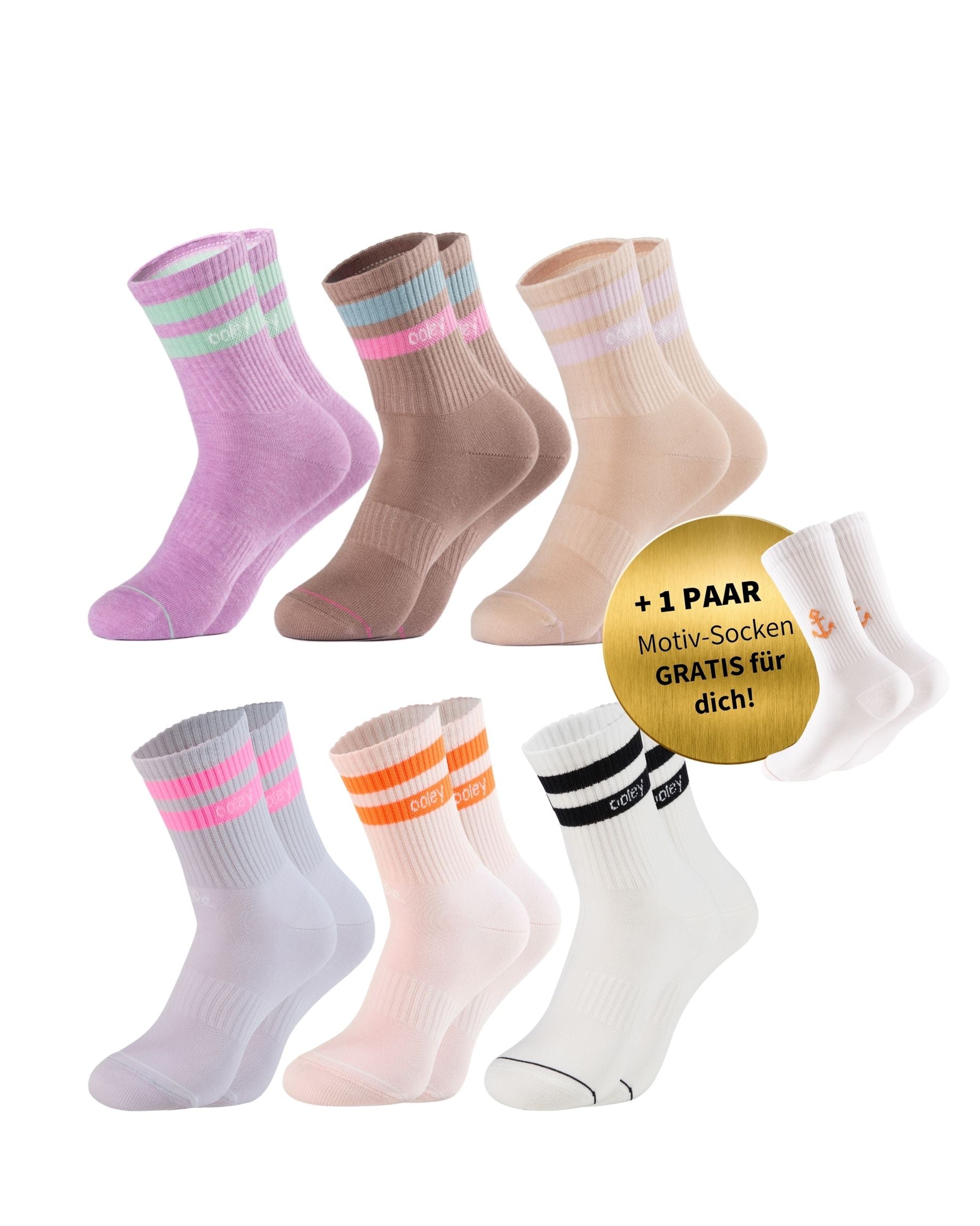 Pastel Late Summer Set | Mittelhoher Schaft | 6+1 GRATIS Paar