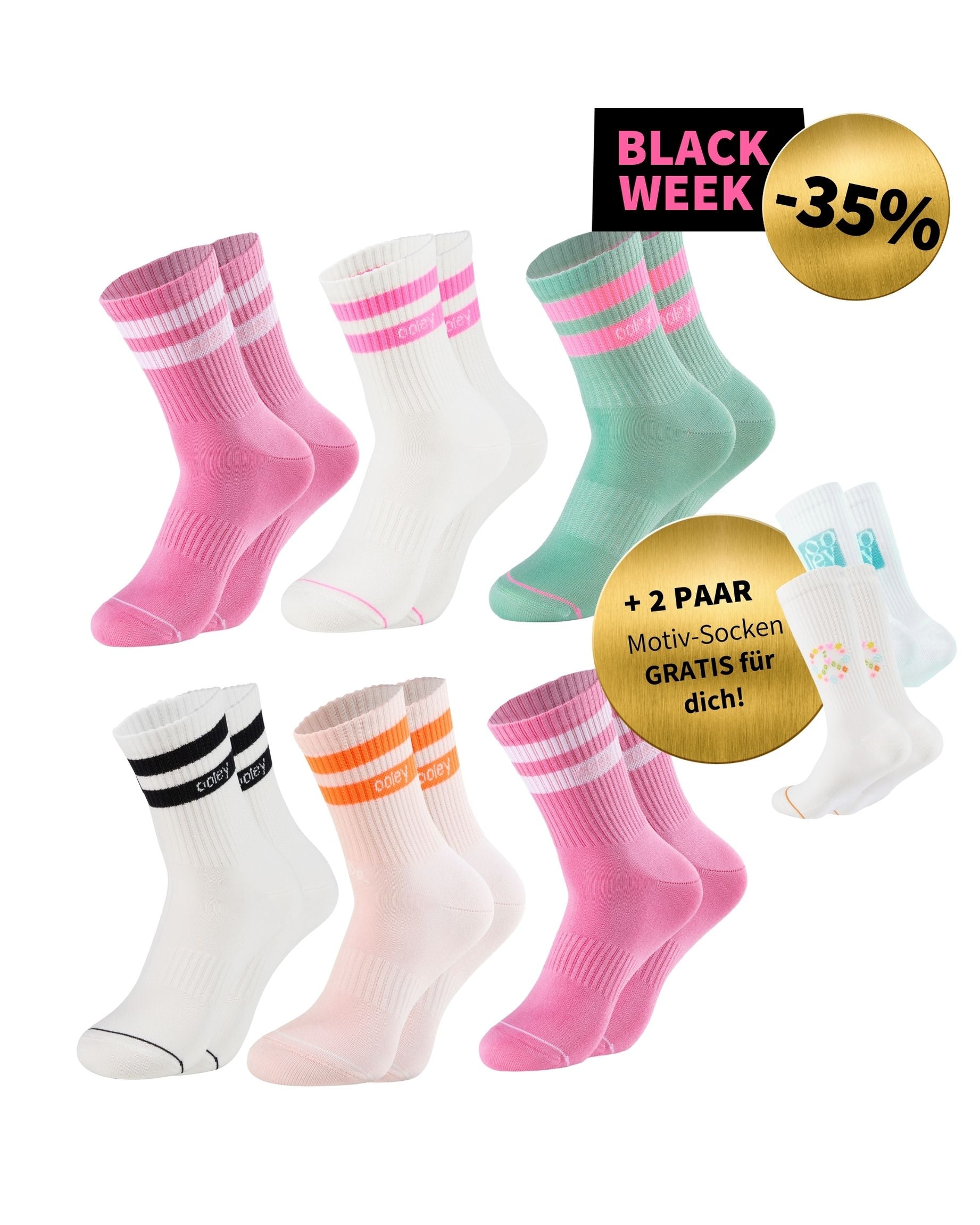 Pastel Style Set | Mittelhoher Schaft | 6+2 GRATIS Paar