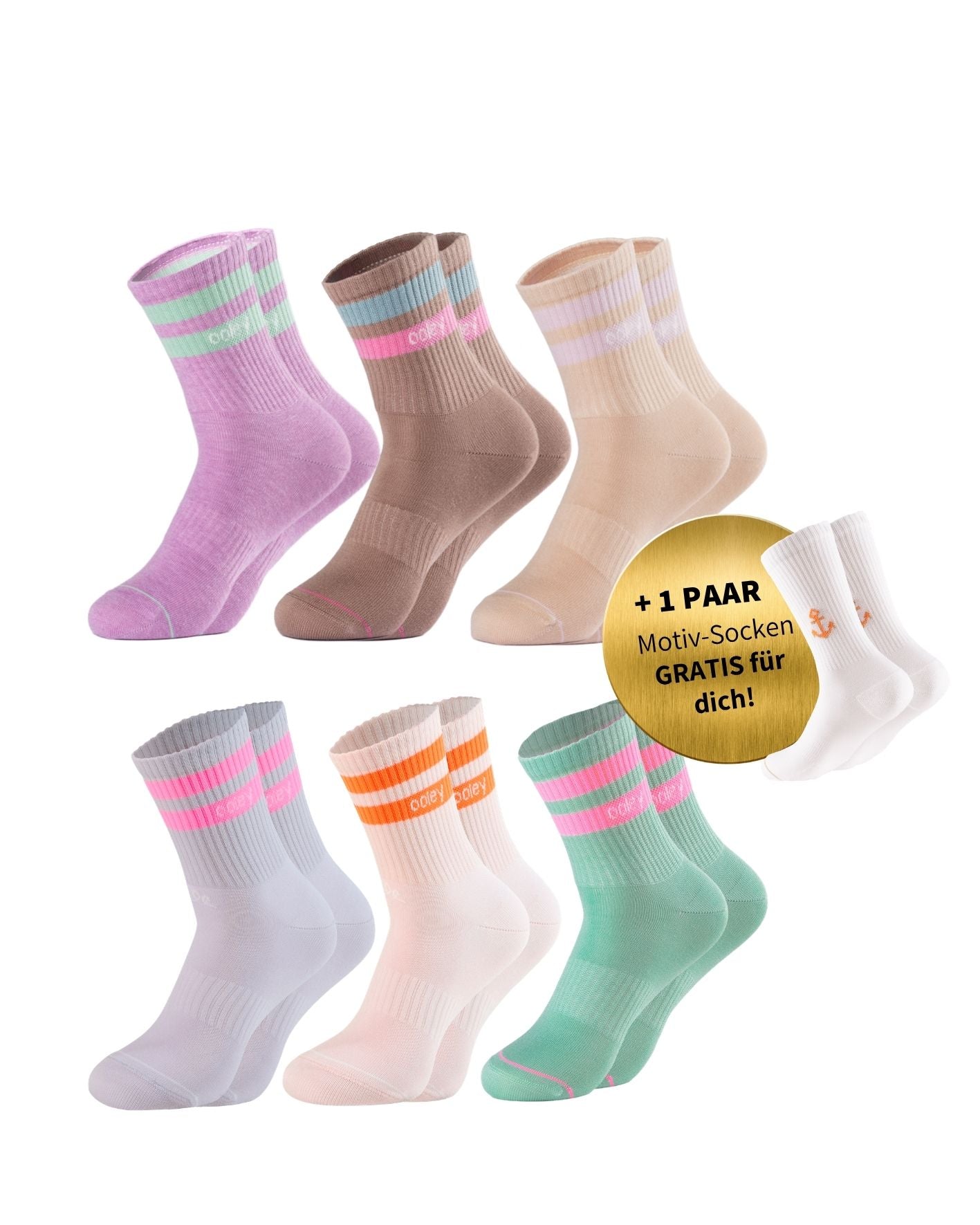 Pastel Late Summer Set | Mittelhoher Schaft | 6+1 GRATIS Paar