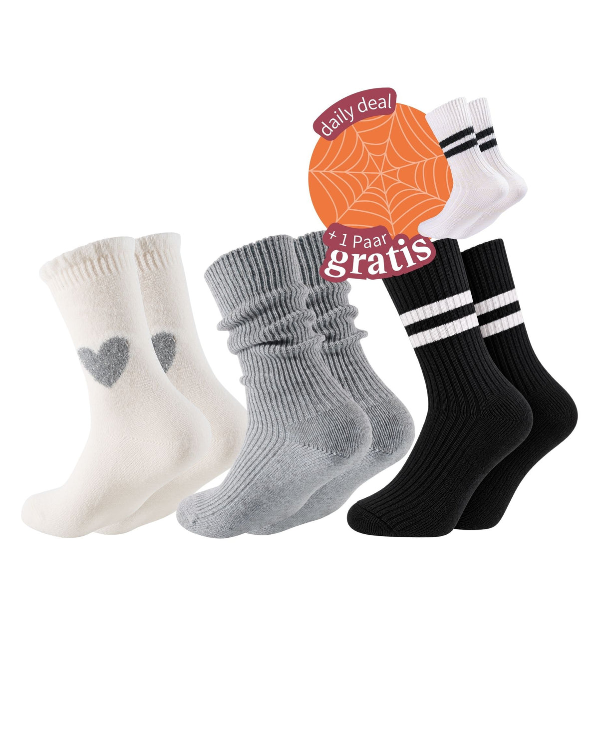 Strick Style Set | Cozy Essentials | 3er-Pack +1 Paar Gratis