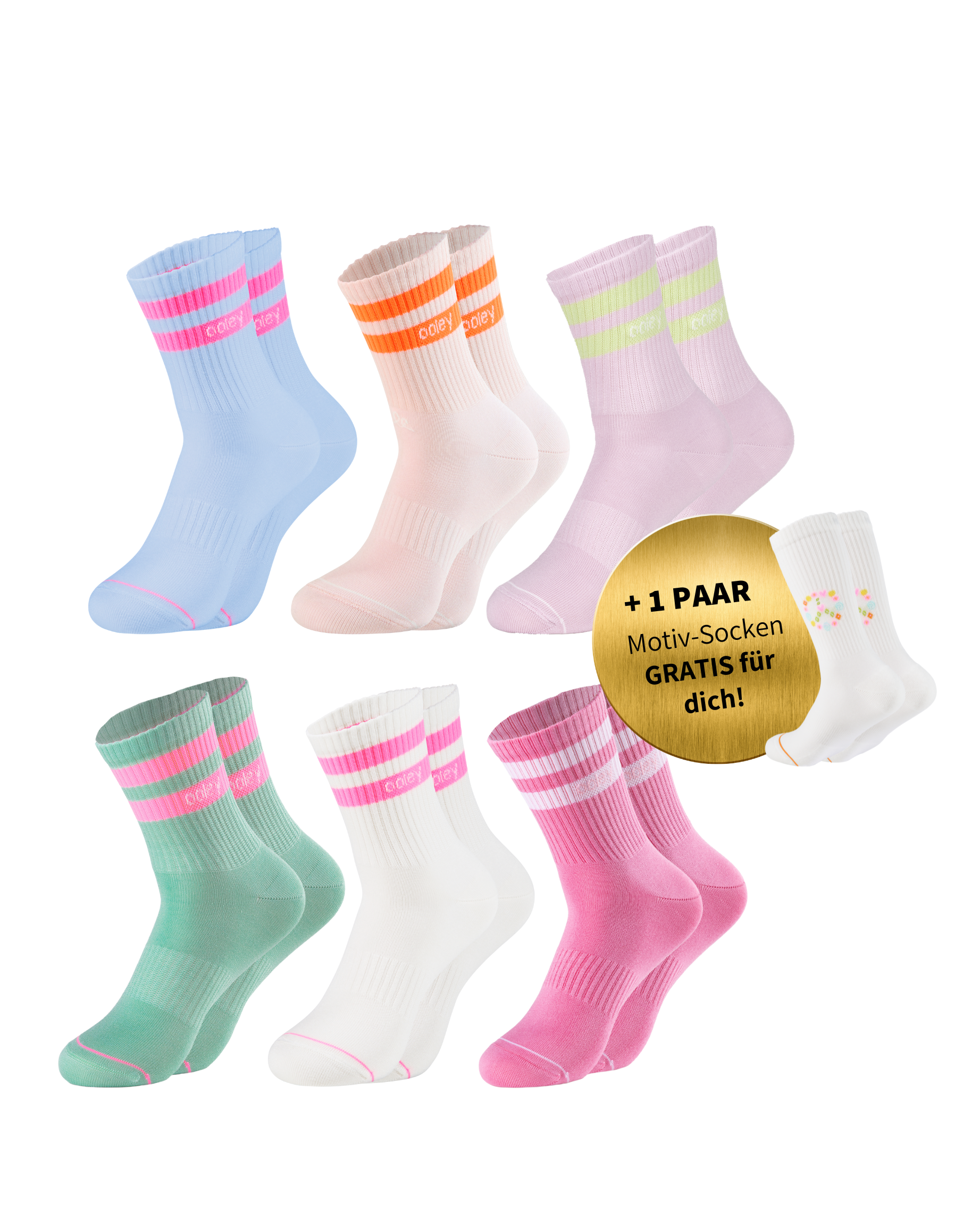 Pastel Style Set | Mittelhoher Schaft | 6+1 GRATIS Paar