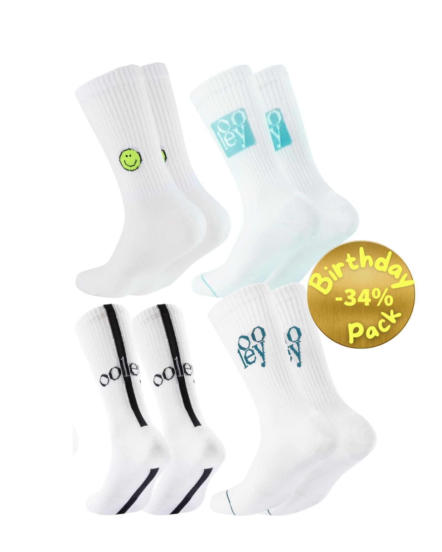 Birthday 4 Pack Tennissocken