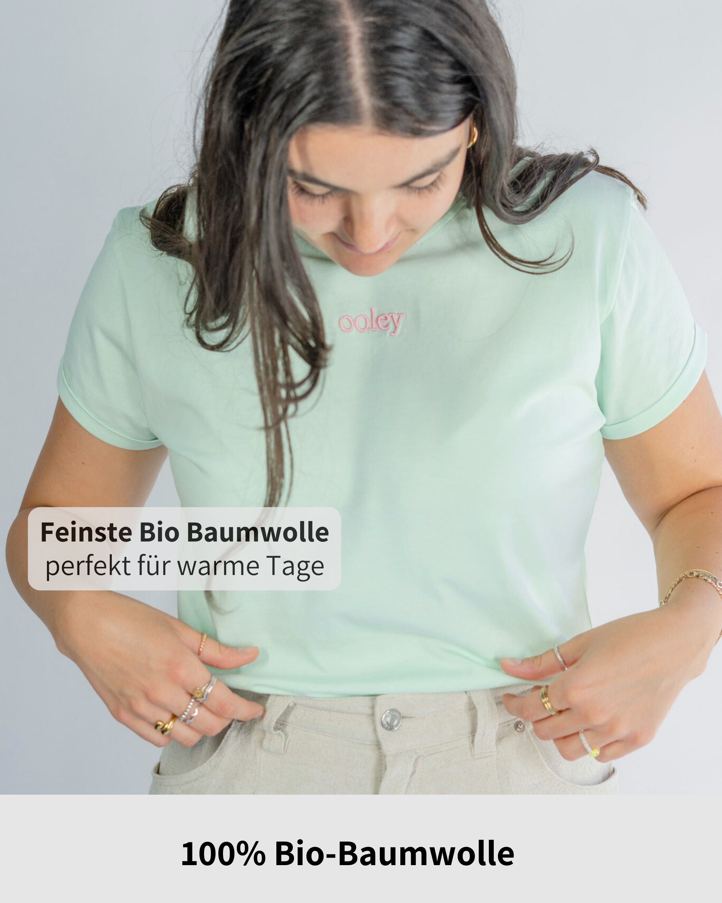 Logo Shirt by ooley (women) - Soft Mint